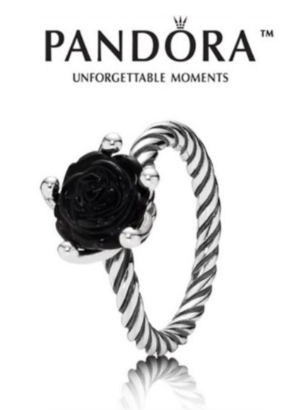 Black onyx Pandora rose